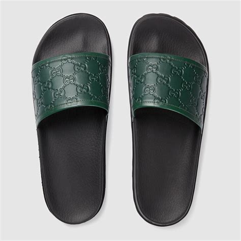 green gucci slides men's|gucci inspired men's slides.